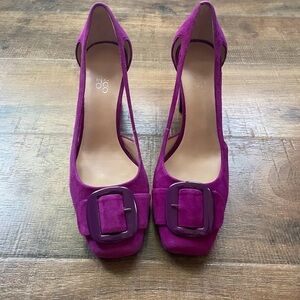 Franco Sarto Magenta Peep-Toe Heels